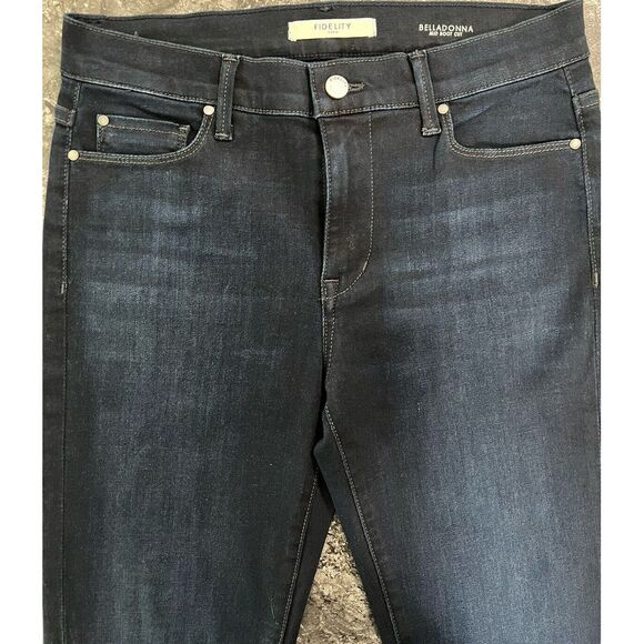 Fidelity Women's Belladonna Mid Rise Bootcut Straight Leg Denim Blue Jeans Sz 28 - Picture 3 of 11